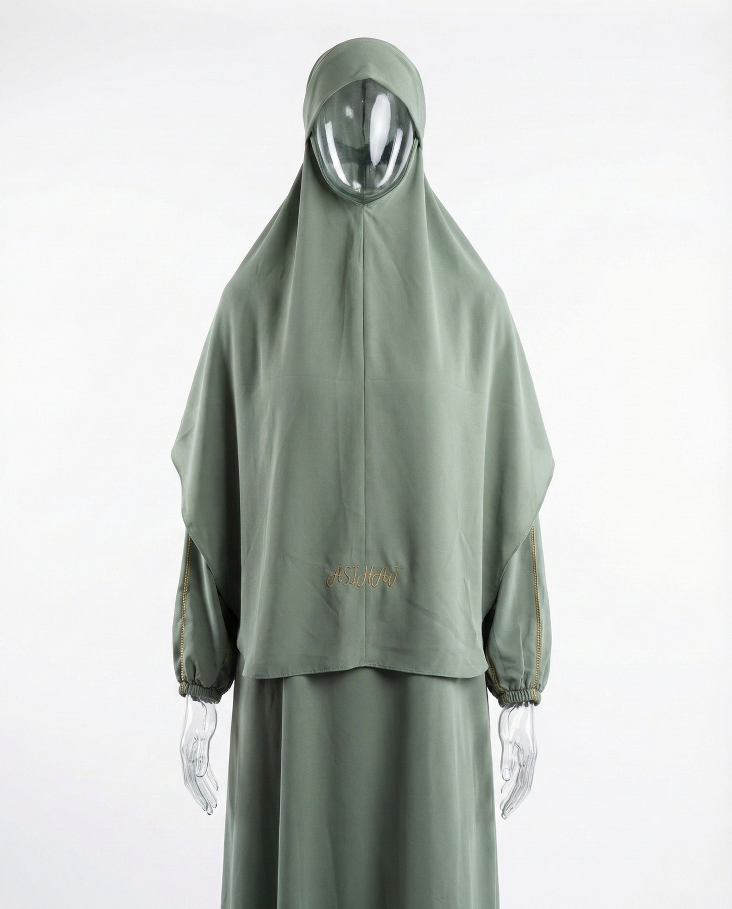 Jilbab Premium Astraha-2 Pièces – Vert Sauge