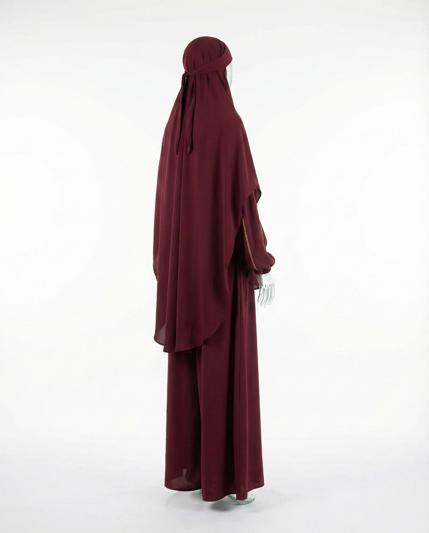 Jilbab Premium 2 Pièces Doré – Bordeaux Royal