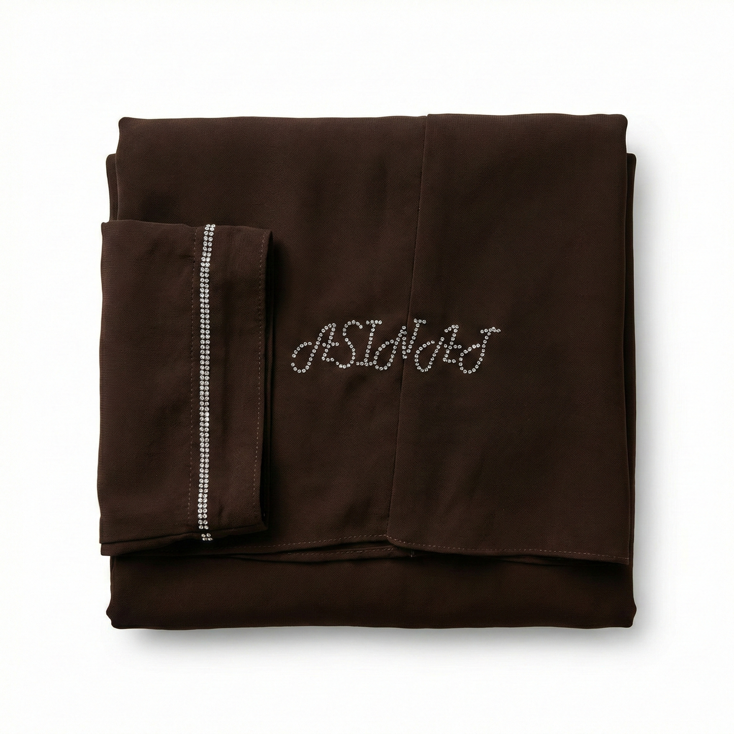 Jilbab Premium Strass -2 Pièces– Brun Intense