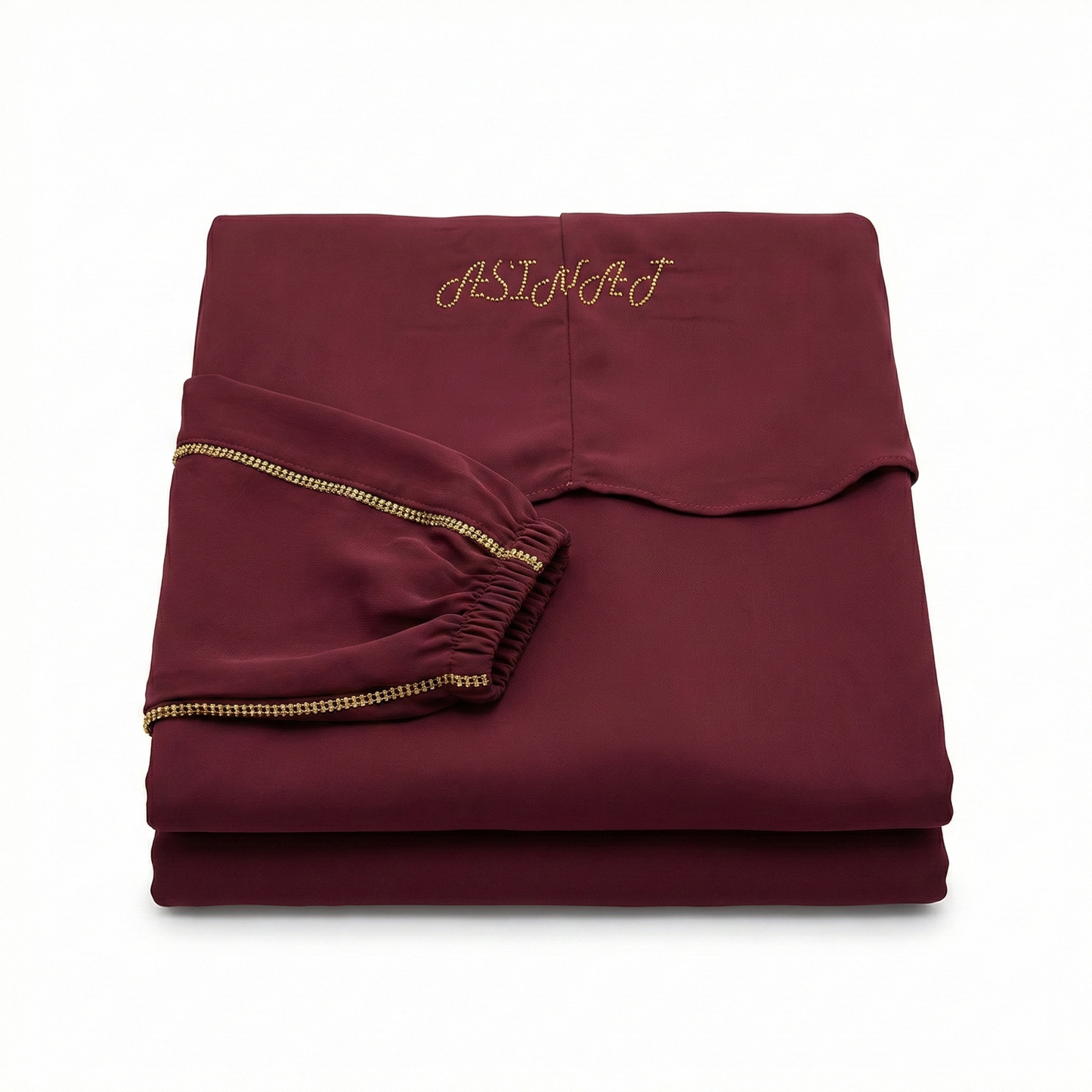 Jilbab Premium 2 Pièces Doré – Bordeaux Royal