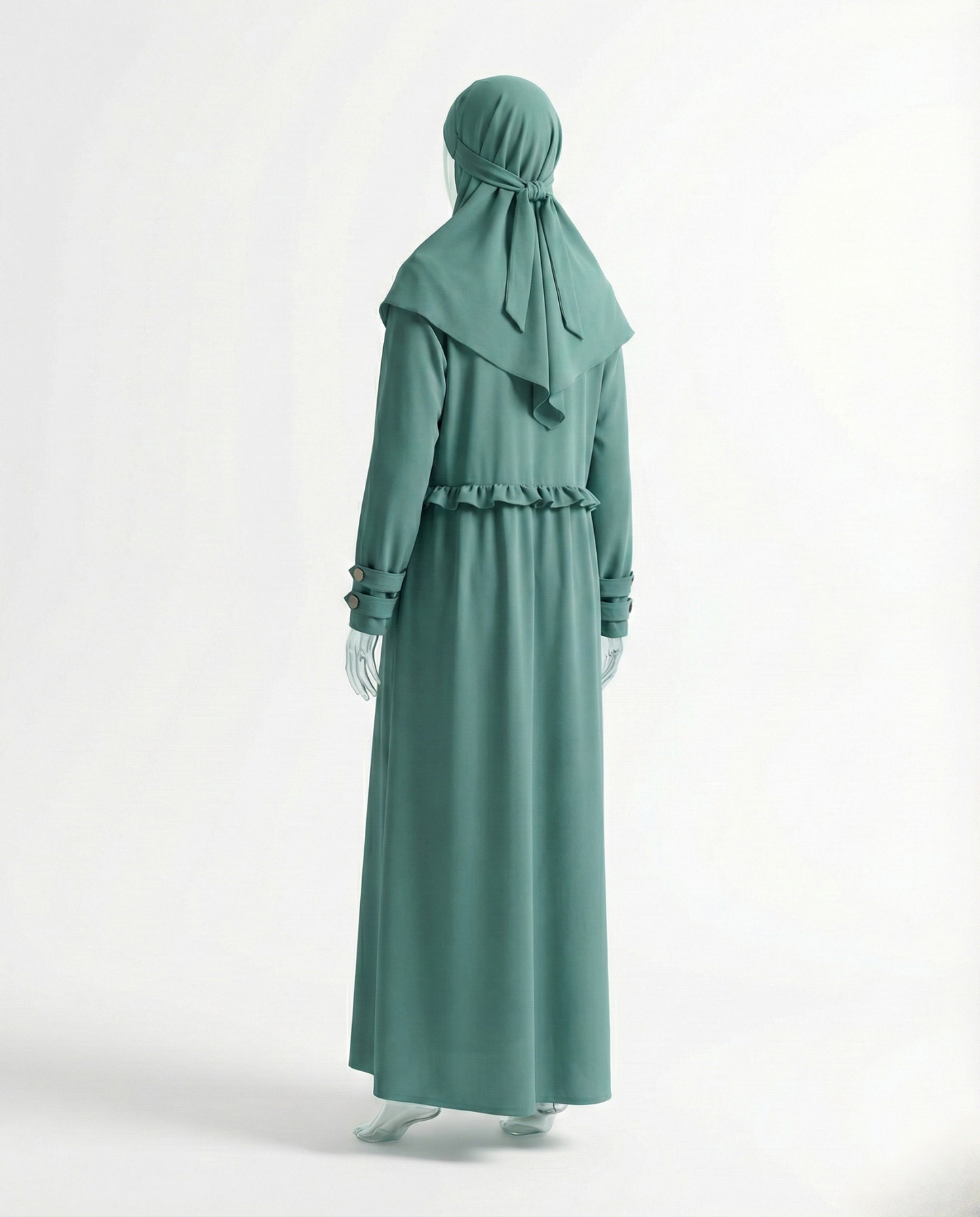Abaya Premium Volants – Vert Sauge
