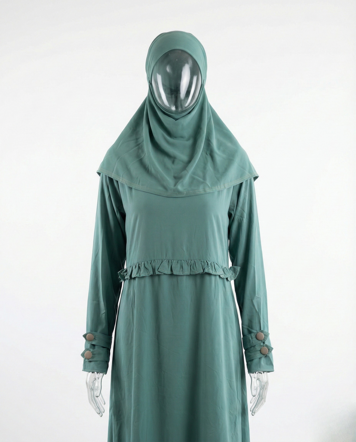 Abaya Premium Volants – Vert Sauge