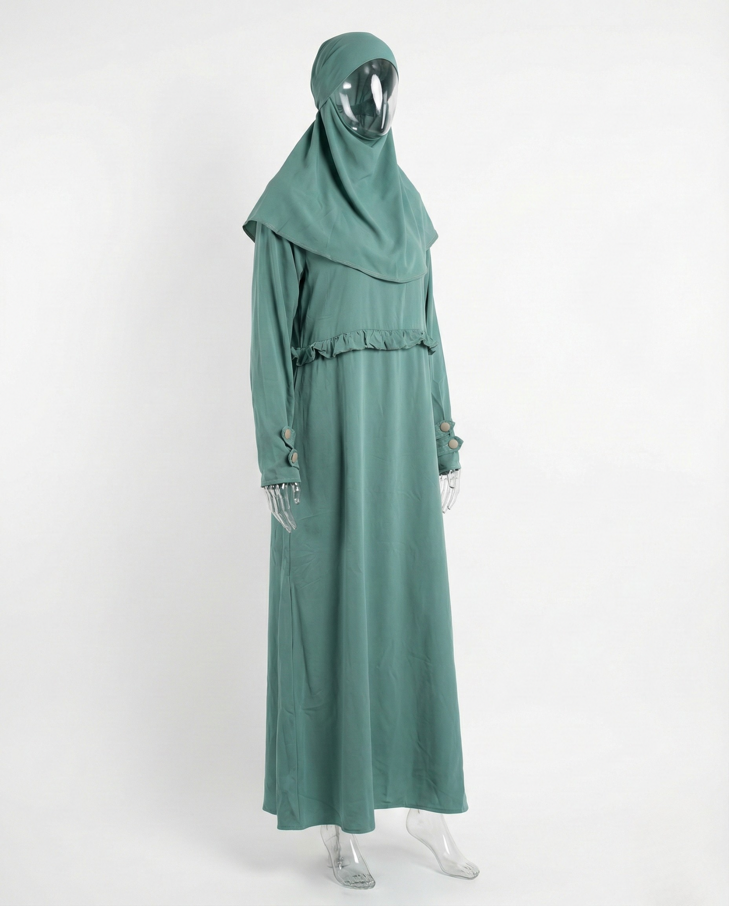 Abaya Premium Volants – Vert Sauge