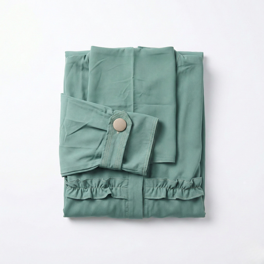 Abaya Premium Volants – Vert Sauge