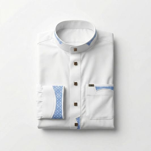 Qamis Signature Blanc Céleste