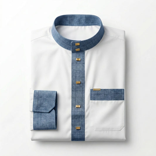 Qamis Signature Blanc Denim